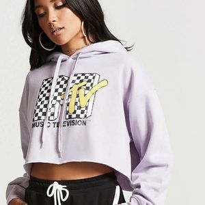 Cropped MTV graphic hoodie